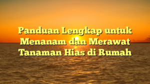 Panduan Lengkap untuk Menanam dan Merawat Tanaman Hias di Rumah